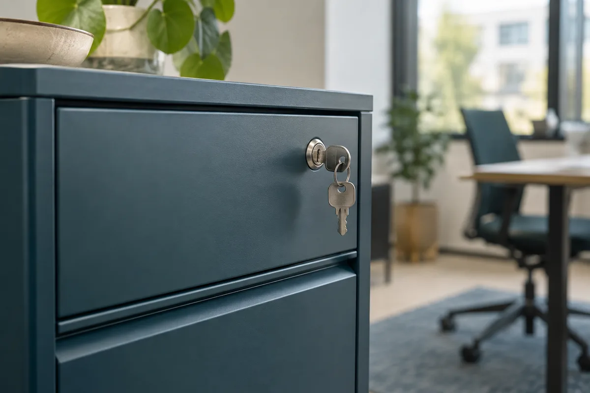 Afgesloten archiefkast met sleutel